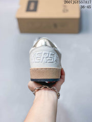 Golden Goose Ball Star White Leather Sneakers with Gold Star