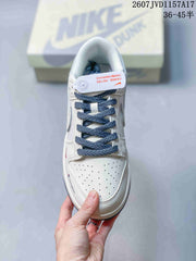 Louis Vuitton x Nike Dunk Low White Blue Sneakers