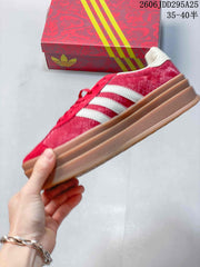 Adidas Gazelle Platform Sneakers Red and White