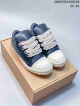 Rick Owens Low-Top Sneakers in Navy and White
