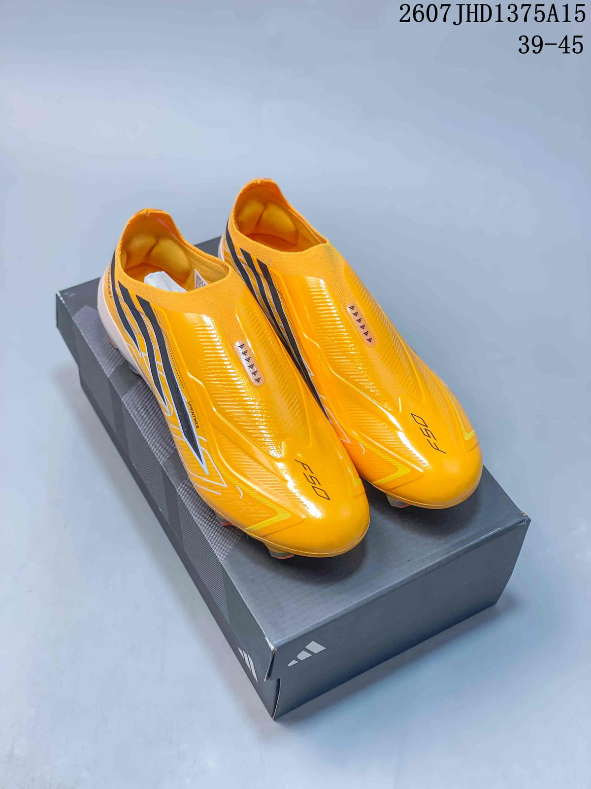 adidas F50 Elite Yellow Black Laceless Soccer Cleats