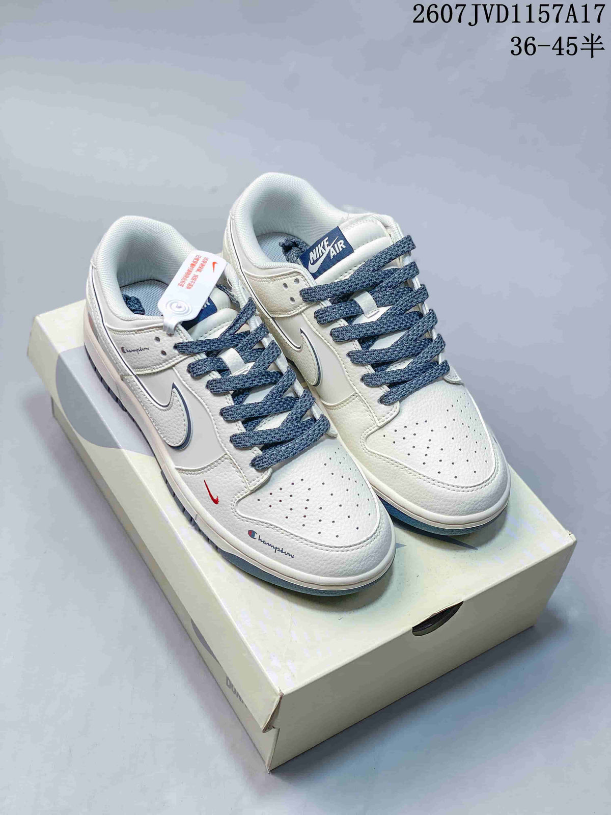 Louis Vuitton x Nike Dunk Low White Blue Sneakers