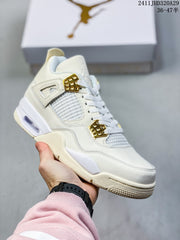 Nike Air Jordan 4 Retro White Gold Sneakers 2411JHD320A29