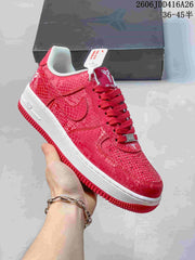 Nike Air Force 1 '07 Low Red Patterned Sneakers