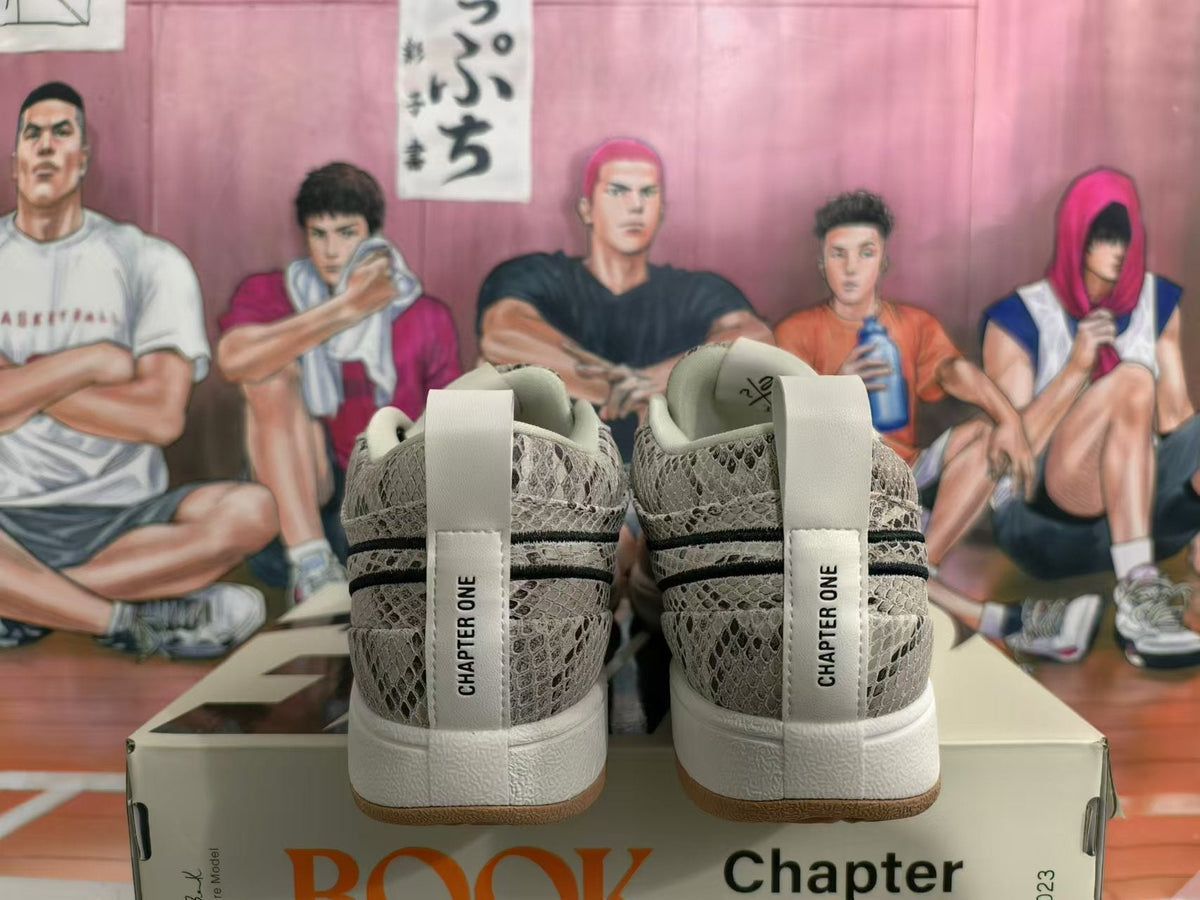 Nike Book 1 Gray Snakeskin-Pattern Sneakers