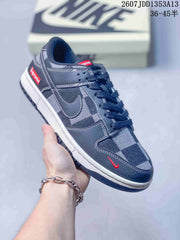 Nike SB Dunk Low Navy Plaid Sneakers DD1353A13