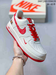 Nike Air Force 1 Low White Red Sneakers 2607JDD1359A19