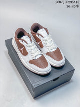 Jordan Air Jordan 1 Low Sneakers White and Brown 2607JDD295A15