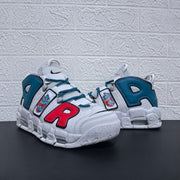 Nike Air More Uptempo Cartoon Bear Sneakers, White Blue Red