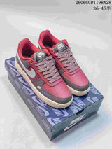 Nike Air Force 1 Spain-Inspired Sneakers, Burgundy and Gray