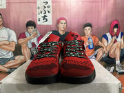 Nike Red and Black Low-Top Basketball Shoes
