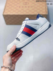Gucci 2607GYD1821A11 Low-Top Sneakers White Navy Red