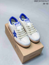 Golden Goose Ball Star White and Blue Low-Top Sneakers 2607JGY557A17