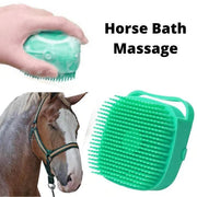 🛁 Pet Silicone Bath & Massage Brush — 2-in-1 Shampoo Dispenser
