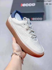 ECCO Men's White Leather Sneakers with Gum Sole 2607GXD517A07
