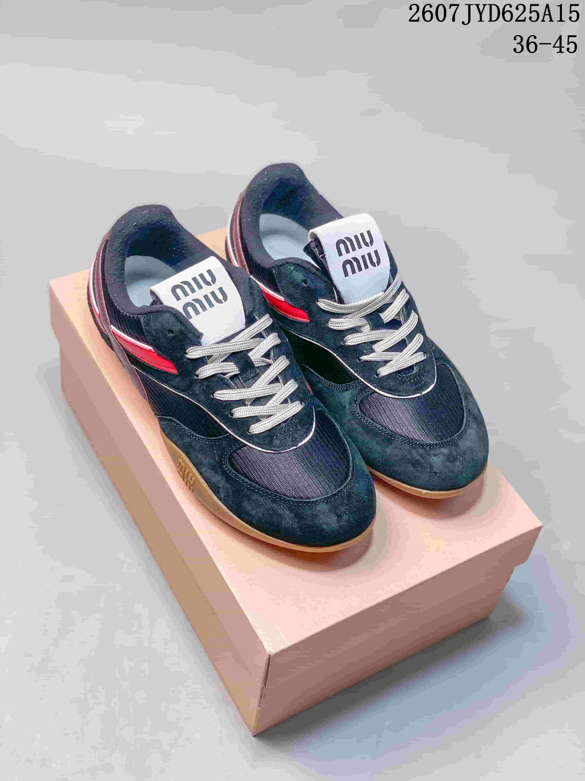 Miu Miu Gymnasium Low-Top Sneakers Black Red 2607JYD625A15