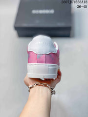 NUMERIS Pink and White Low-Top Platform Sneakers 711085UYQ