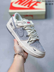 Nike SB Dunk Low Supreme-Style White Grey Sneakers