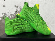 Adidas Green Basketball Sneakers with Yellow Accents
