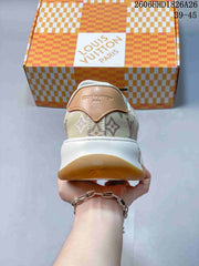 Louis Vuitton Tilted Monogram Low-Top Sneakers, Beige
