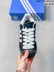 Adidas Superstar XLG Black White Platform Sneakers JR7444