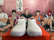 Nike White and Pink Rose Print Basketball Shoes