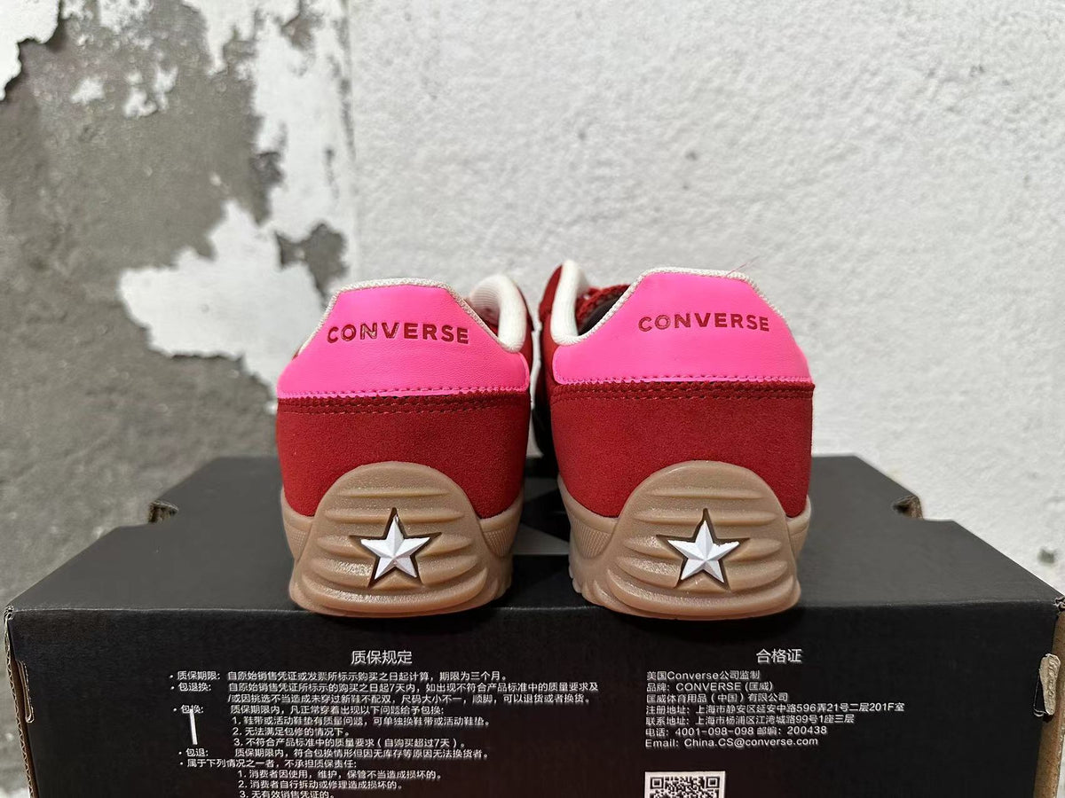 Converse Trainer-Style Low-Top Sneakers in Red and Pink