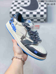 Jordan Air Jordan 1 Low White Black Blue Sneakers 2607JYD1195A15