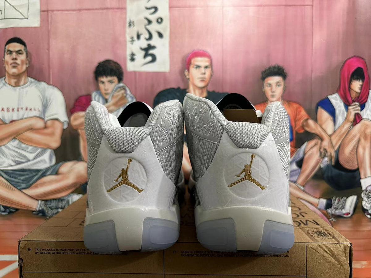Jordan Luka 3 White and Metallic Silver Basketball Shoes