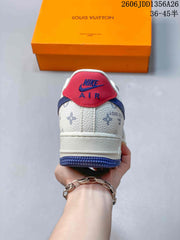 Nike Air Force 1 '07 Low White Blue Monogram Sneakers