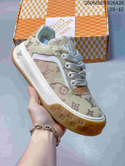 Louis Vuitton Tilted Monogram Low-Top Sneakers, Beige