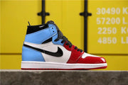 Air Jordan 1 Fearless High-Top Sneakers in Red, White and Blue