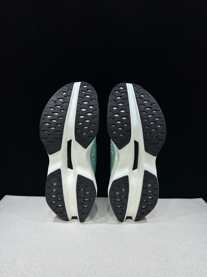 On Cloudboom Max Running Shoes, White and Light Blue