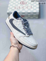 Jordan Air Jordan Low Sneakers White Gray Monogram Style 2607JVD1197A17