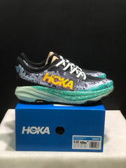 HOKA Speedgoat 6 Trail Running Shoes, Gray and Teal