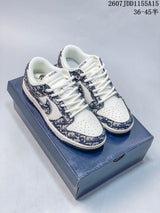 Nike SB Dunk Low Sneakers in White, Gray and Navy Styles