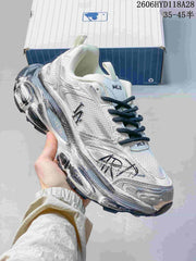MLB Los Angeles Dodgers Silver Low-Top Sneakers