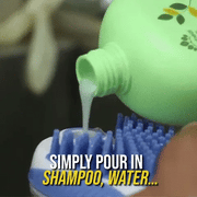 🛁 Pet Silicone Bath & Massage Brush — 2-in-1 Shampoo Dispenser