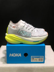 HOKA Mach X 2 Running Shoes, Gray and Neon Yellow