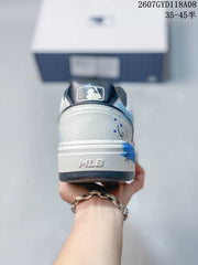 MLB Big Ball Chunky Canvas Hi Sneakers White Blue 2607GYD118A08