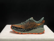 HOKA Speedgoat 6 Trail Running Shoes in Olive and Orange