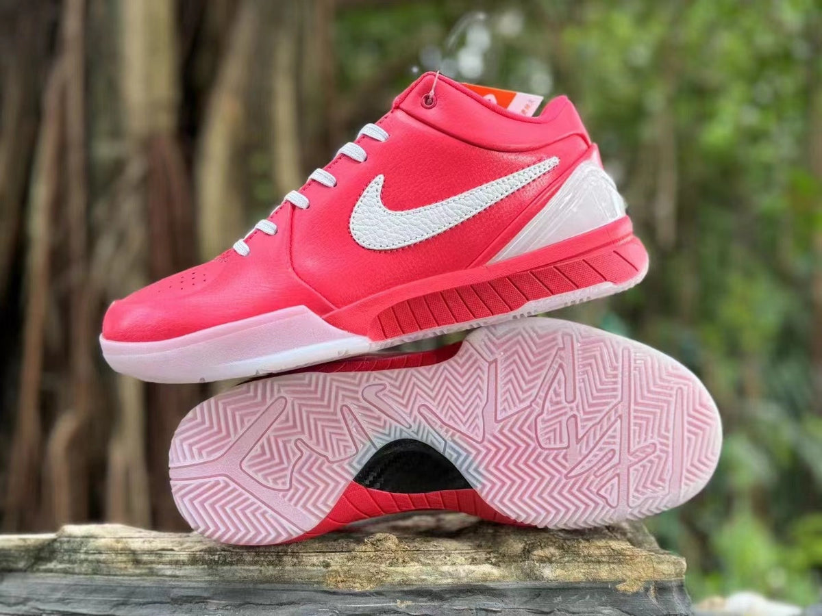 Nike Kobe 4 Basketball Shoes in Pink and White