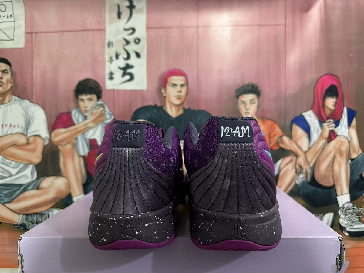 Nike Purple Basketball Shoes with Blue Swoosh