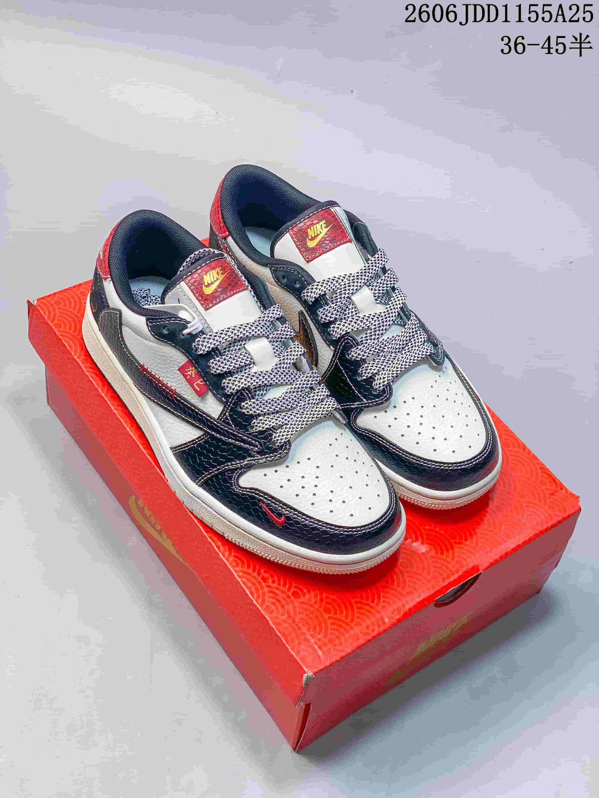 Jordan 1 Low OG SP Travis Scott x Fragment Design White Navy Red