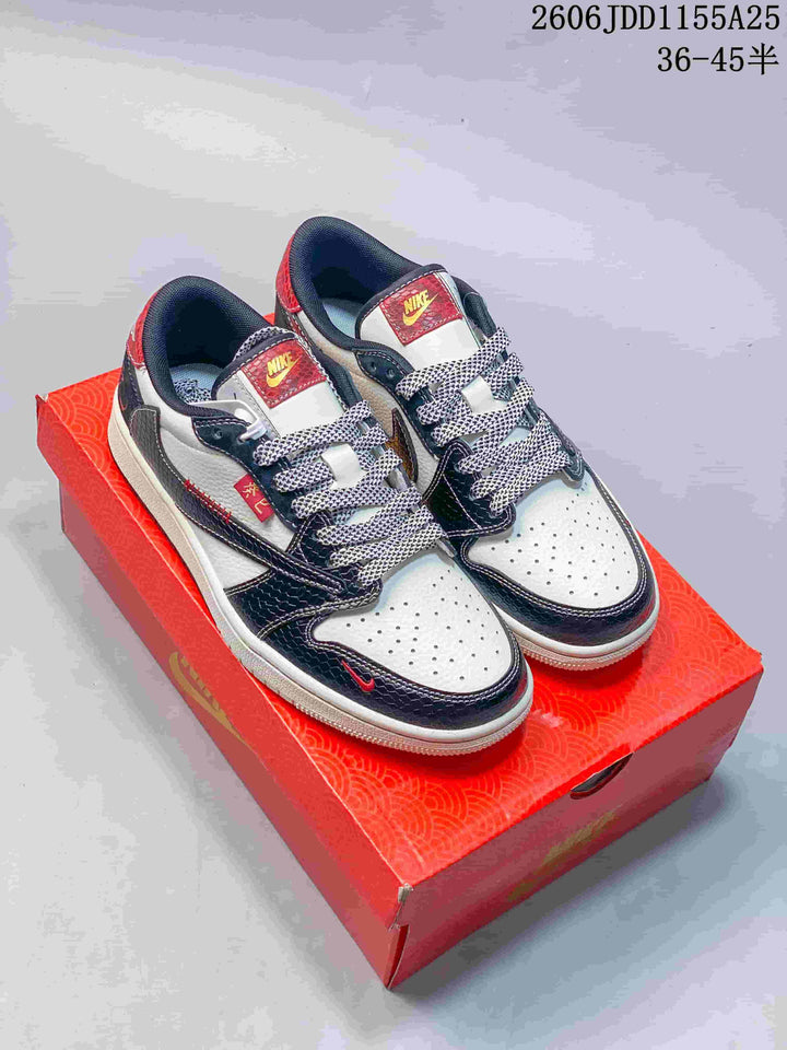 Jordan 1 Low OG SP Travis Scott x Fragment Design White Navy Red