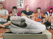 Nike Basketball Sneakers in White with Patterned Swoosh