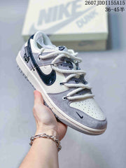 Nike SB Dunk Low Sneakers in White, Gray and Navy Styles