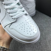 Jordan Air Jordan 1 Mid White Patent-Style Sneakers BQ6472-111