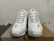 White and Red Athletic Sneakers