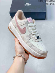 Nike Air Force 1 '07 Low Sneakers White Pink Gum Sole